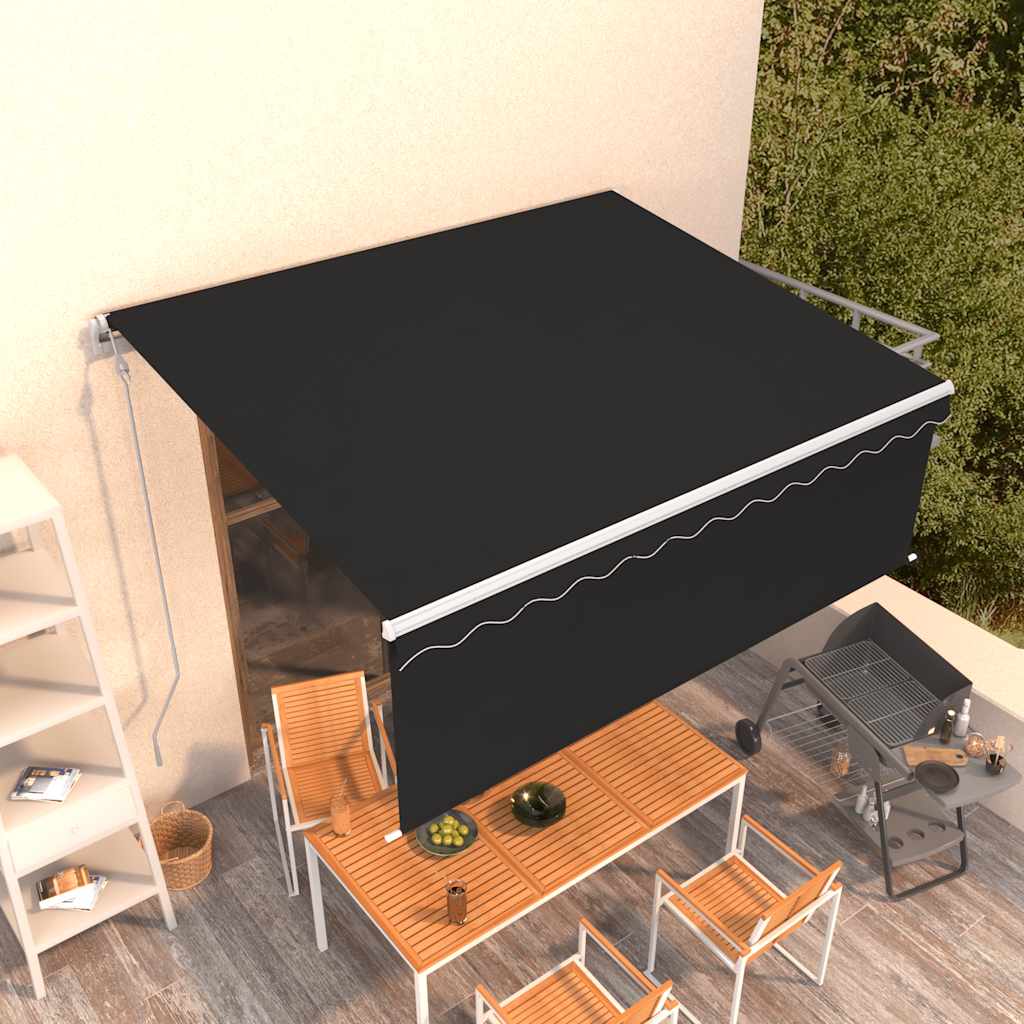 Luifel automatisch uittrekbaar met rolgordijn 4,5x3 m antraciet is nu te koop bij PeponiXL, paradijselijk wonen!