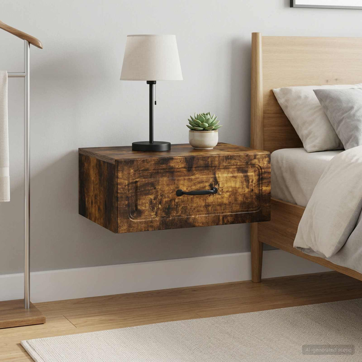 Wandbeugel Bedkast 2 pcs Gerookt eiken 49 x 34,5 x 20 cm is nu te koop bij PeponiXL, paradijselijk wonen!