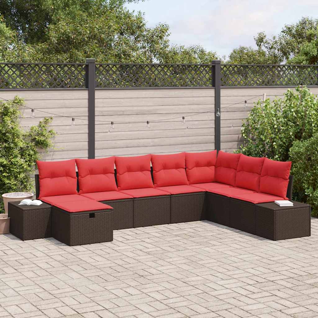 Tuin Sofa Set 8 st Bruin poly rattan is nu te koop bij PeponiXL, paradijselijk wonen!