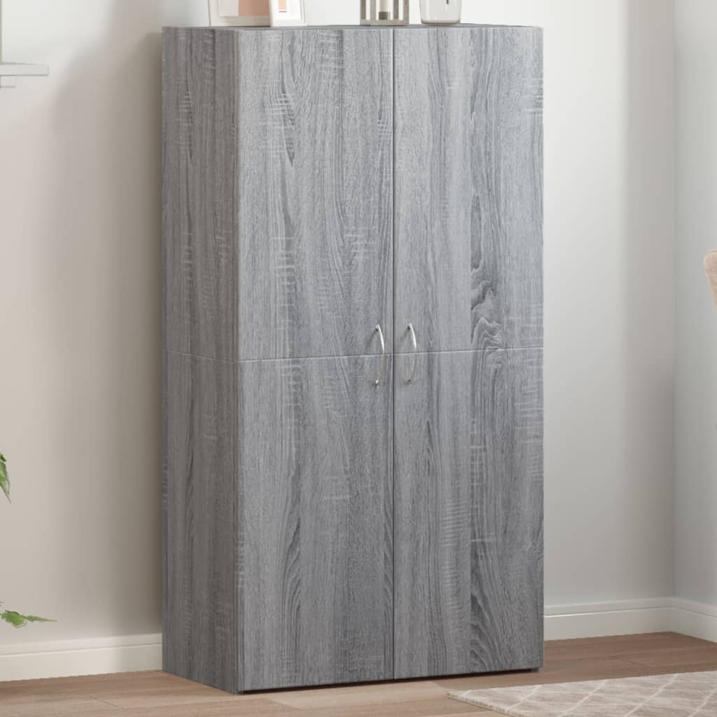 Archiefkast 60x32x115 cm bewerkt hout grijs sonoma eikenkleurig is nu te koop bij PeponiXL, paradijselijk wonen!