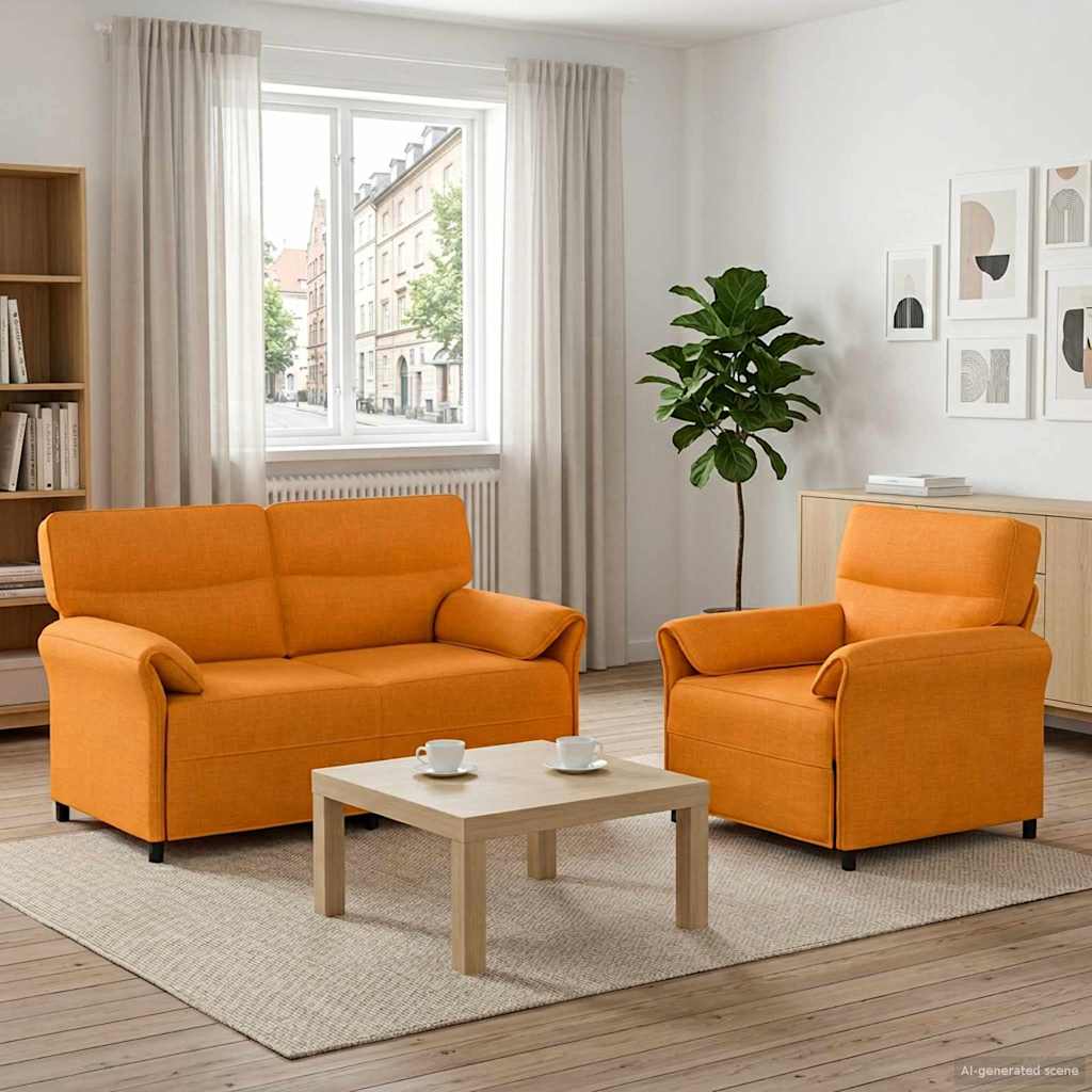 Bankstel 2 st Donkergeel Stof is nu te koop bij PeponiXL, paradijselijk wonen!