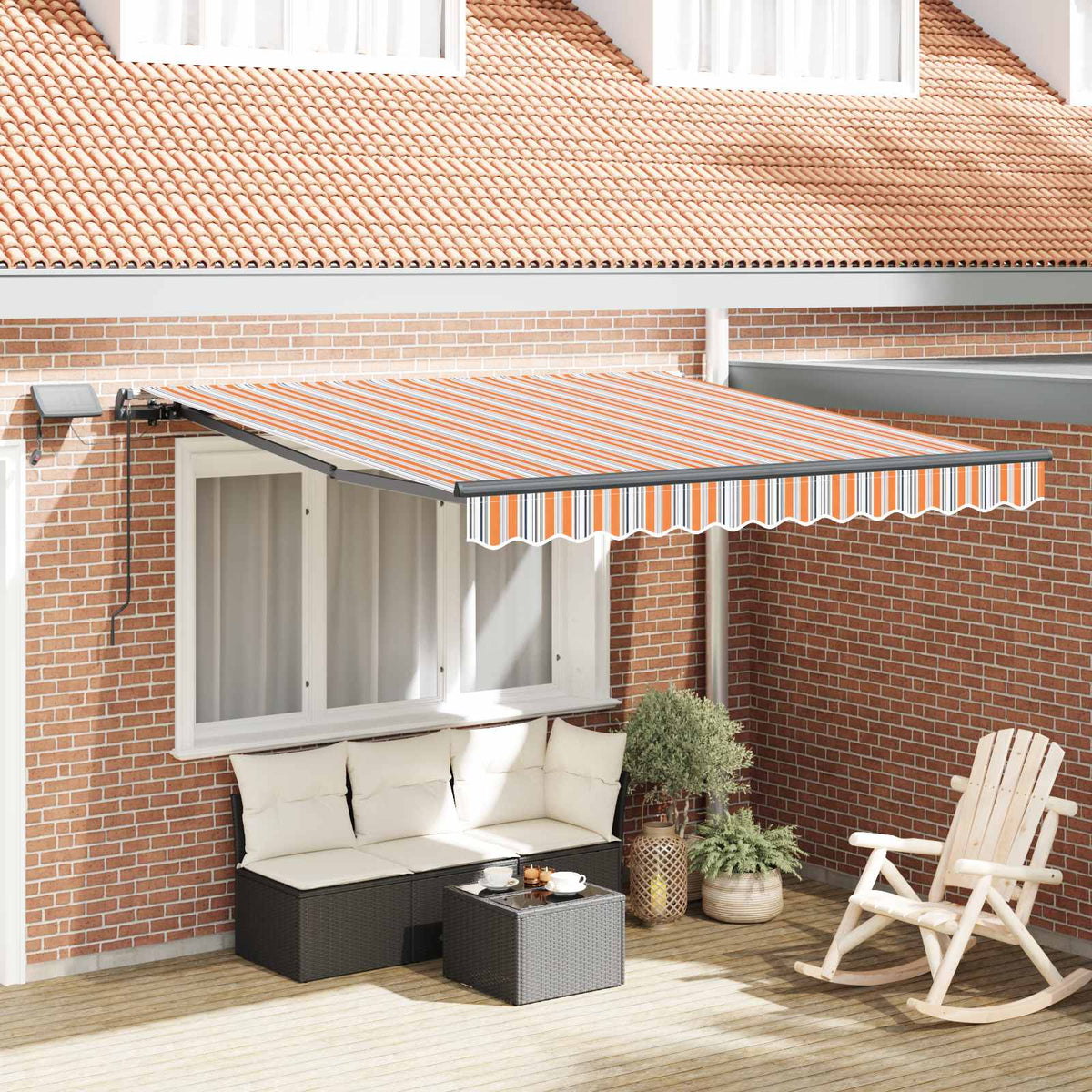 Inklapbaar Zonnescherm Multikleur 350 x 250 cm Stof is nu te koop bij PeponiXL, paradijselijk wonen!