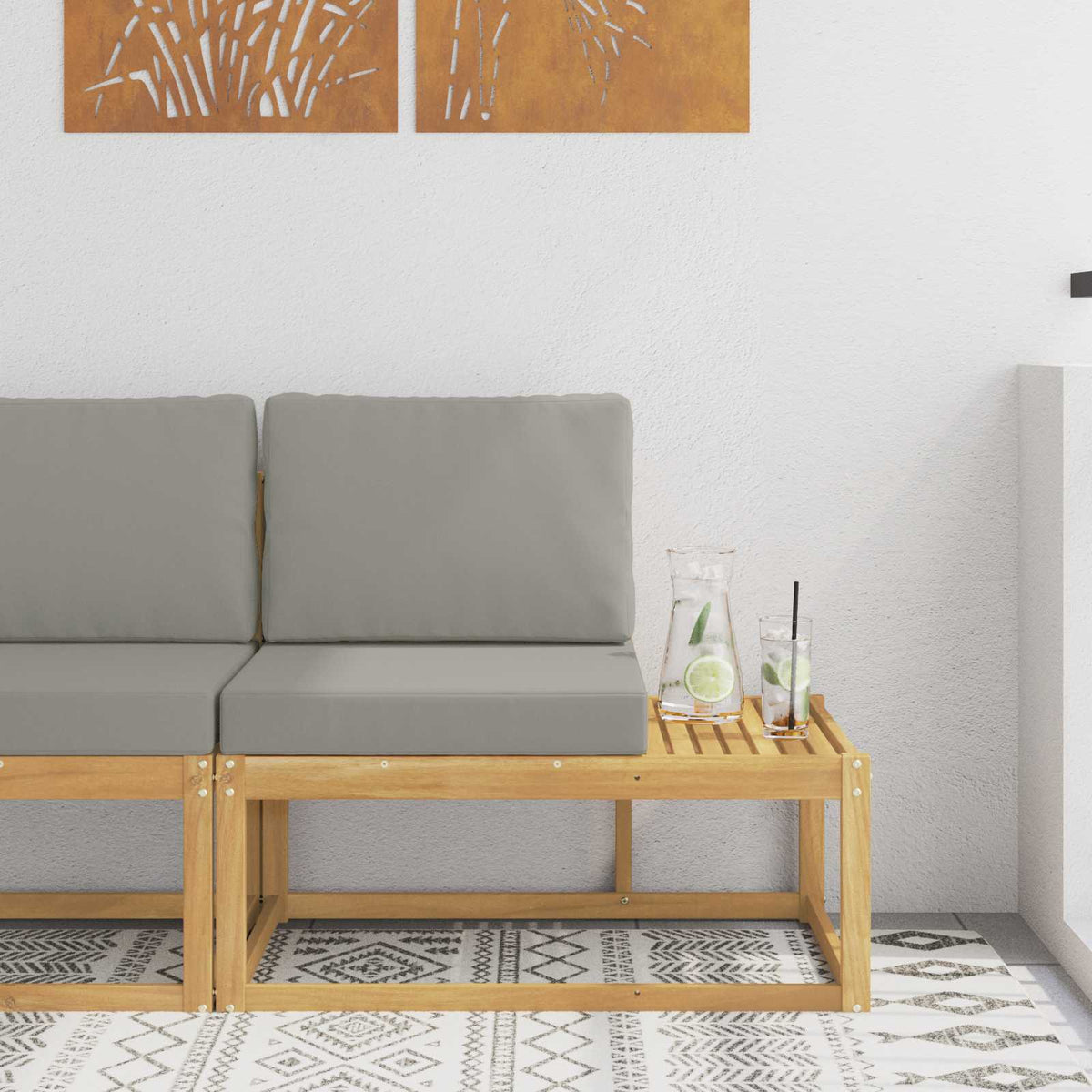 Buiten Eind Sofa Wit 91 x 63 x 73 cm Massief Acaciahout is nu te koop bij PeponiXL, paradijselijk wonen!