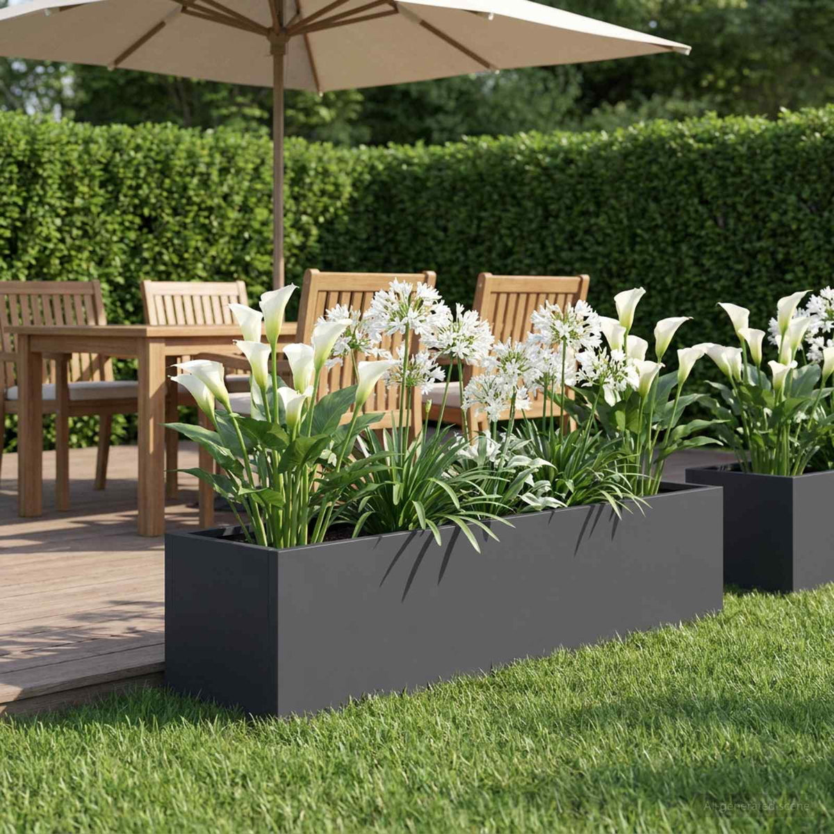 Plantenbak Antraciet 80 x 20 x 20 cm Koudgewalst staal is nu te koop bij PeponiXL, paradijselijk wonen!