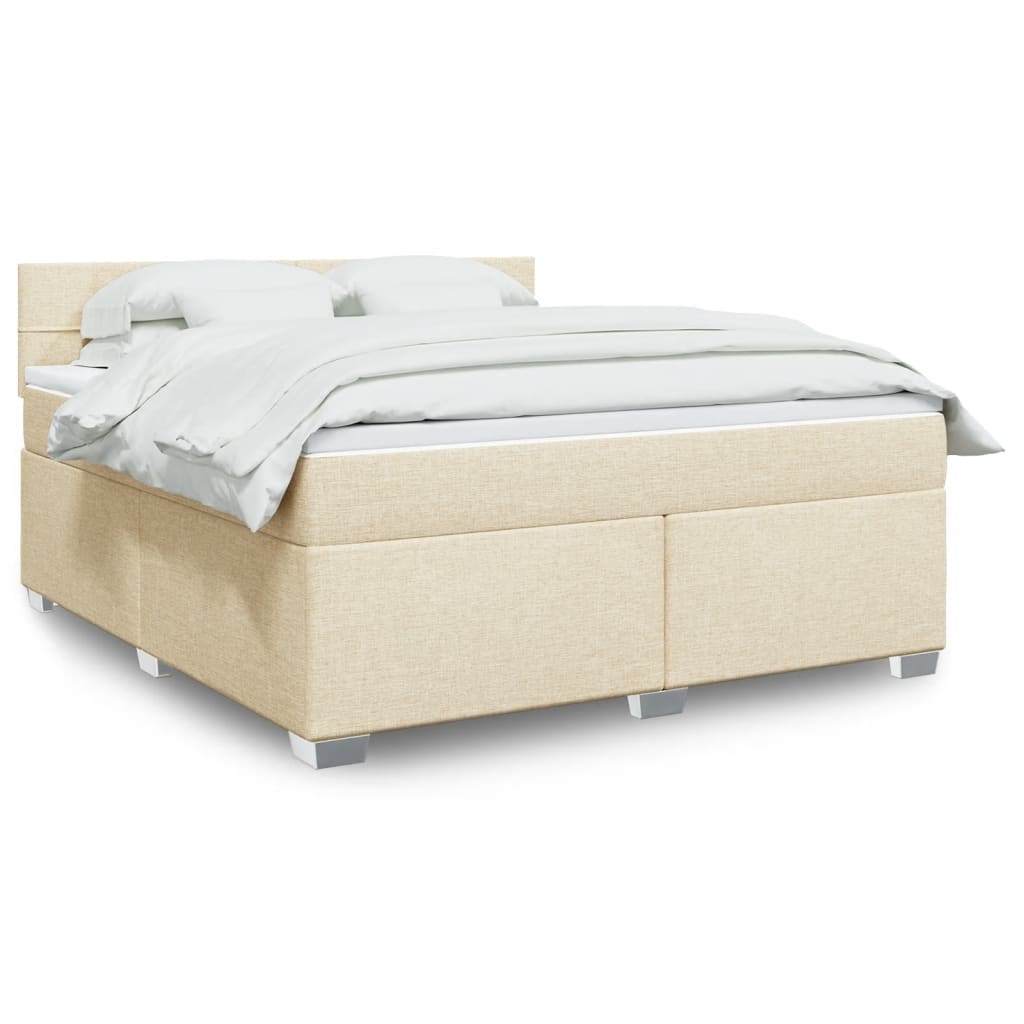 Boxspring met matras stof crèmekleurig 180x200 cm is nu te koop bij PeponiXL, paradijselijk wonen!