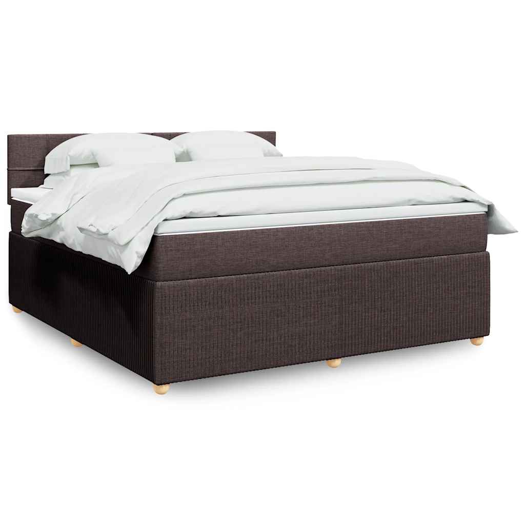 Boxspring met matras stof donkerbruin 180x200 cm is nu te koop bij PeponiXL, paradijselijk wonen!