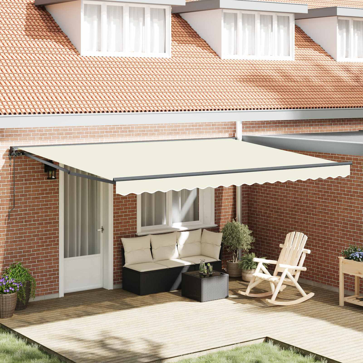 Zijde Frame Crème 450 × 300 cm Polyester met PU-coating is nu te koop bij PeponiXL, paradijselijk wonen!