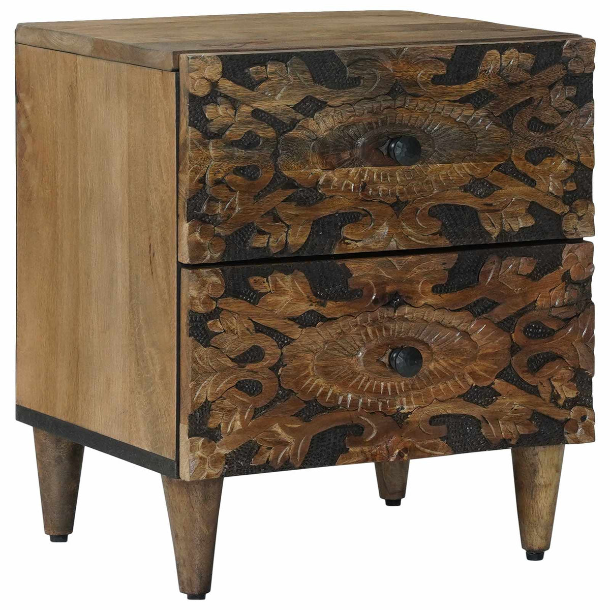 Nachtkastje met lade Bruin 40 x 33,5 x 46 cm Massief Mango Hout is nu te koop bij PeponiXL, paradijselijk wonen!