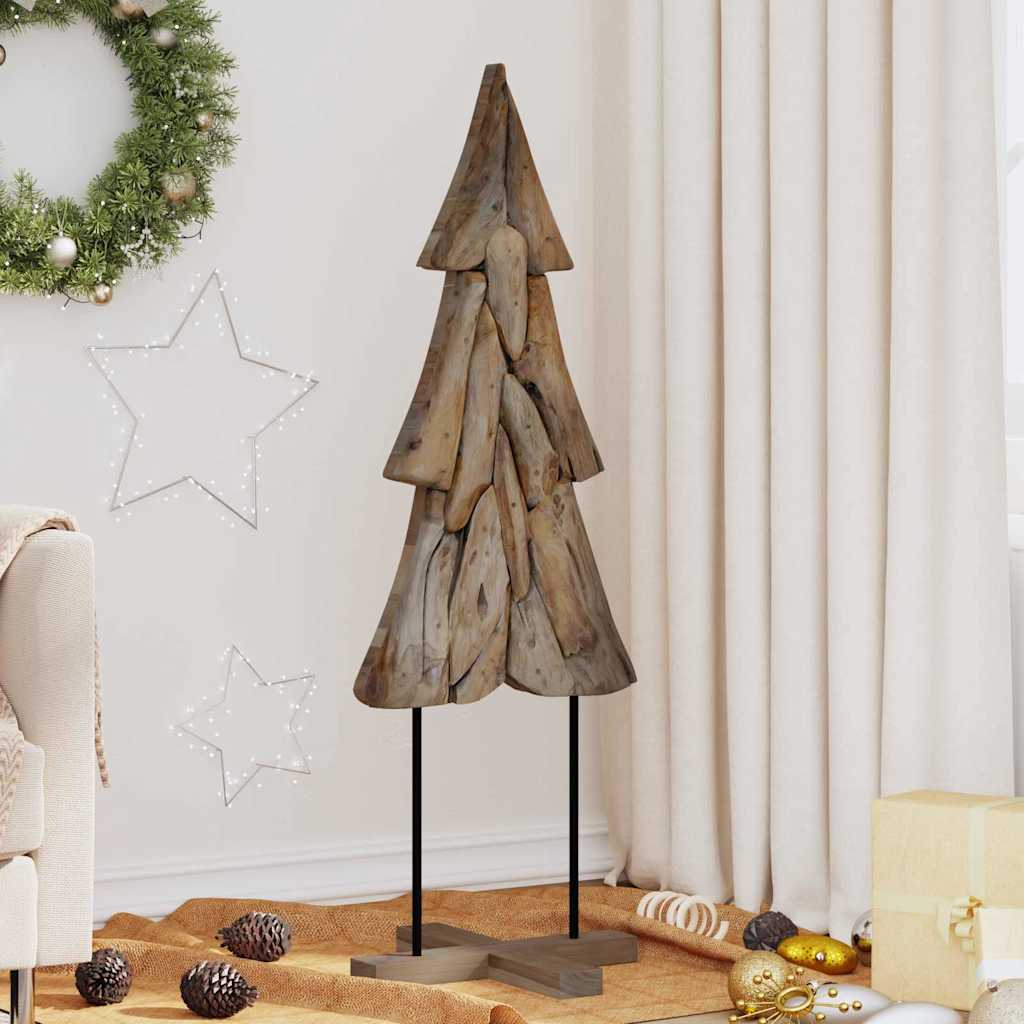 Kerstboom met standaard Bruin 121 cm Massief teakhout is nu te koop bij PeponiXL, paradijselijk wonen!
