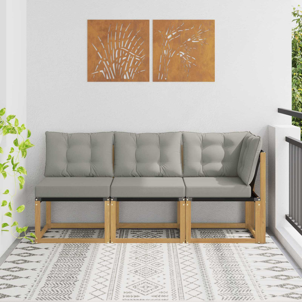Outdoor Midden- en Hoeksalon met kussen 3 Stuk Wit is nu te koop bij PeponiXL, paradijselijk wonen!