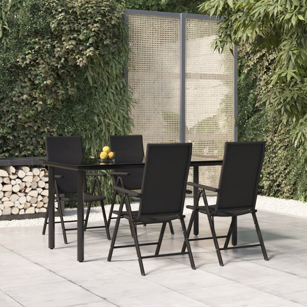 5-delige Tuinset poly rattan zwart is nu te koop bij PeponiXL, paradijselijk wonen!