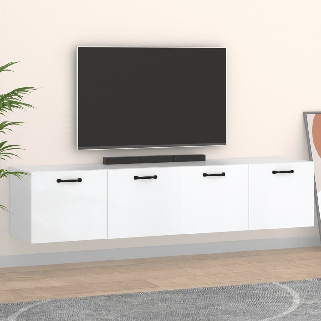 Wandkasten 2 st 60x36,5x35 cm bewerkt hout wit is nu te koop bij PeponiXL, paradijselijk wonen!