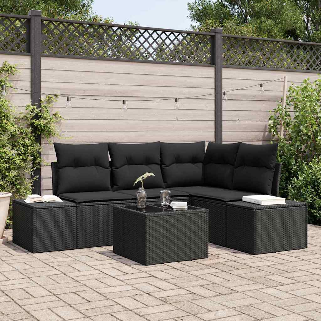 Tuinbankenset met opslag Zwart poly rattan is nu te koop bij PeponiXL, paradijselijk wonen!