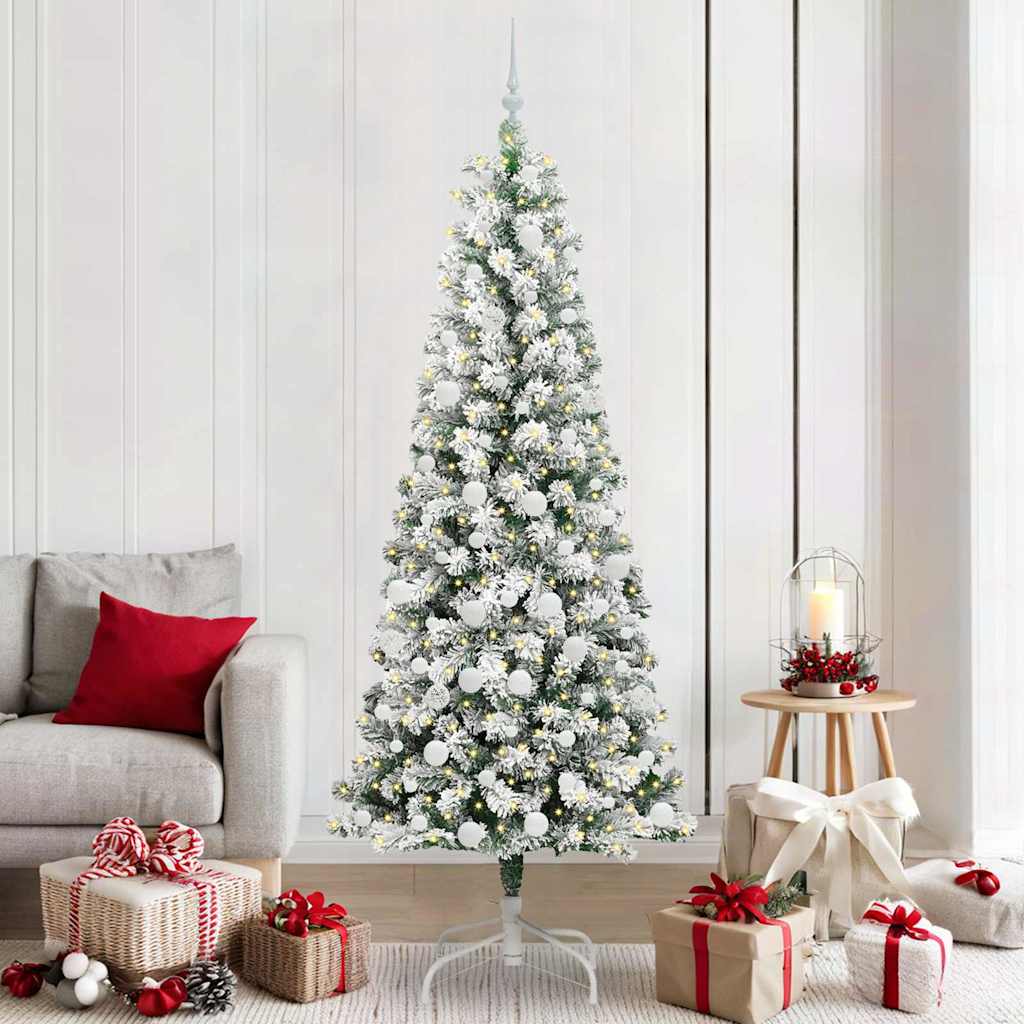 Kunstmatige Inklapbare Kerstboom Groen en Wit 210 cm is nu te koop bij PeponiXL, paradijselijk wonen!