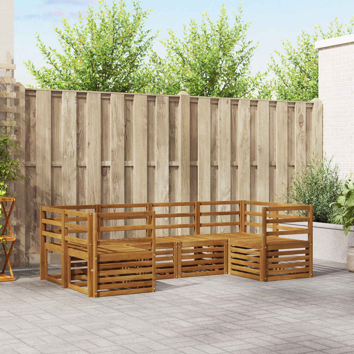 Hoekbank Set 6 pcs Naturel is nu te koop bij PeponiXL, paradijselijk wonen!