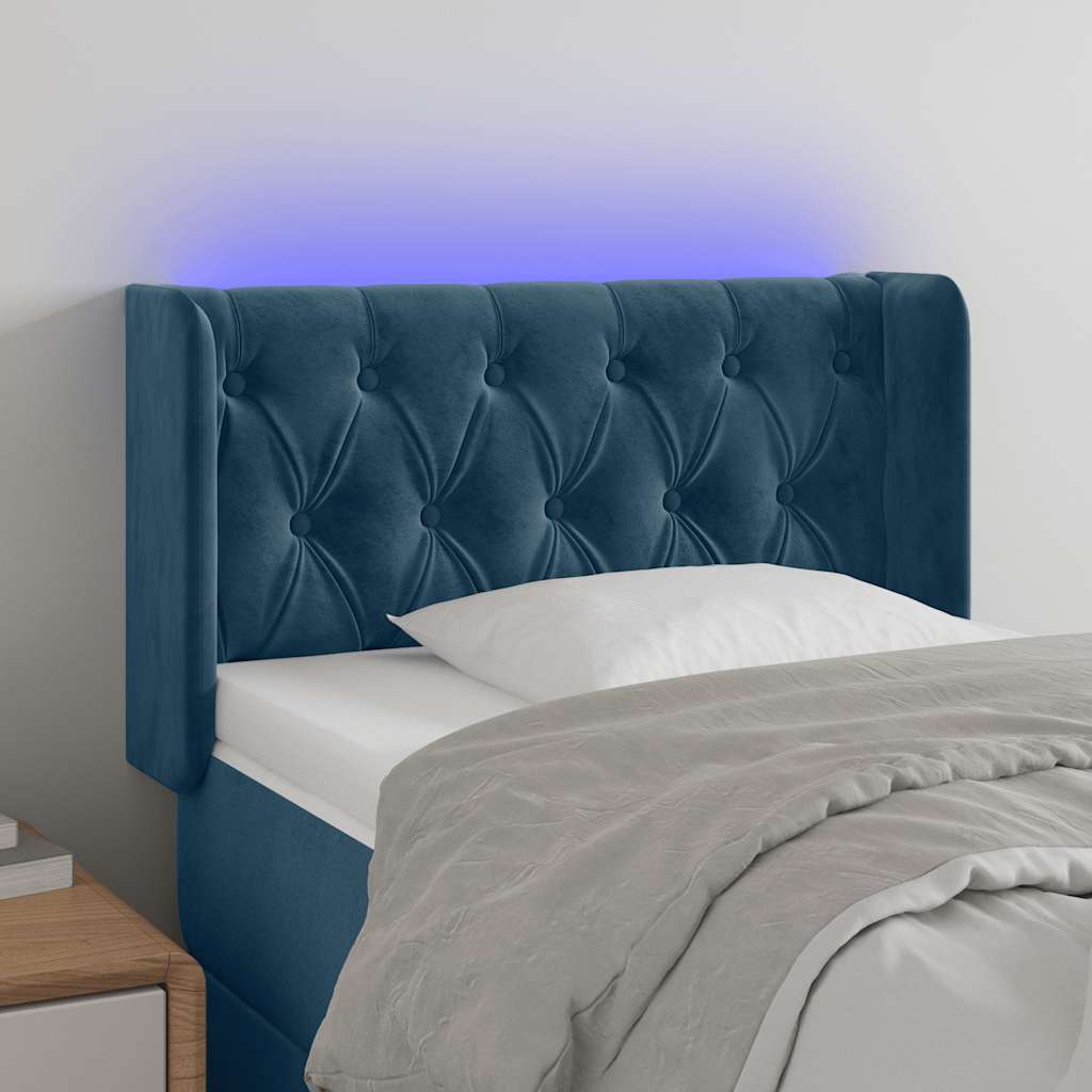 Hoofdbord LED 83x16x78/88 cm fluweel donkergroen is nu te koop bij PeponiXL, paradijselijk wonen!