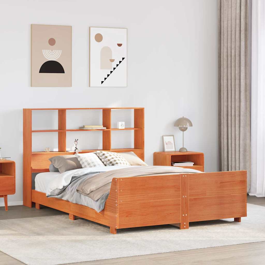 Bed met matras massief grenenhout wasbruin 140x190 cm is nu te koop bij PeponiXL, paradijselijk wonen!