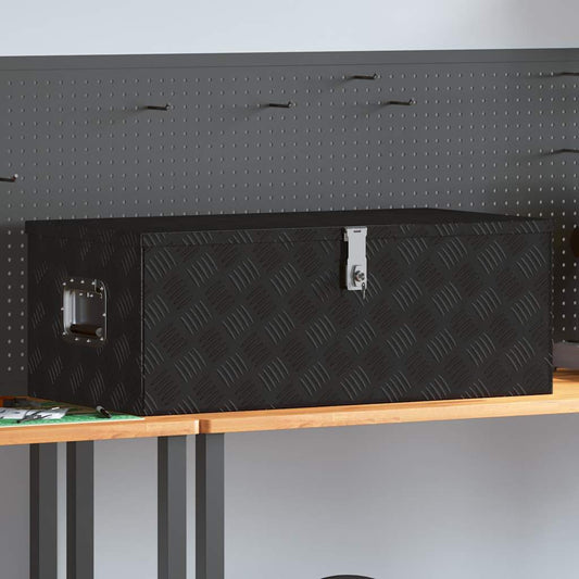 Opbergbox 90x47x33,5 cm aluminium zwart is nu te koop bij PeponiXL, paradijselijk wonen!
