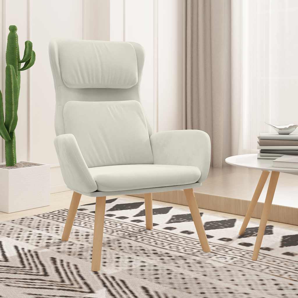 Relaxstoel fluweel crèmewit is nu te koop bij PeponiXL, paradijselijk wonen!