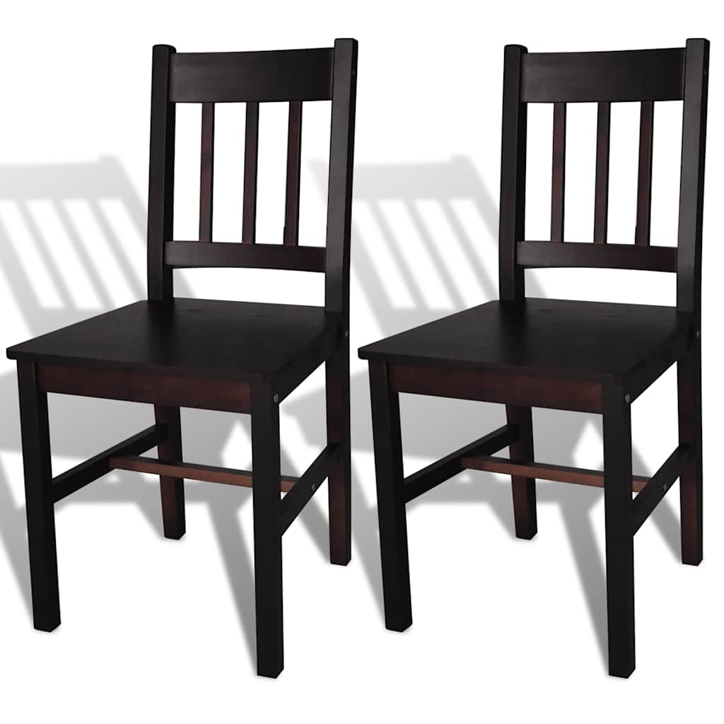 Eetkamerstoelen 2 st grenenhout donkerbruin is nu te koop bij PeponiXL, paradijselijk wonen!