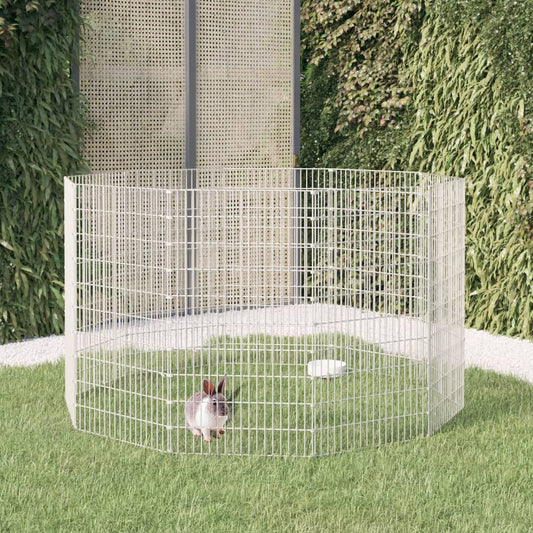 Dierenverblijf 10 panelen 54x100 cm gegalvaniseerd ijzer is nu te koop bij PeponiXL, paradijselijk wonen!