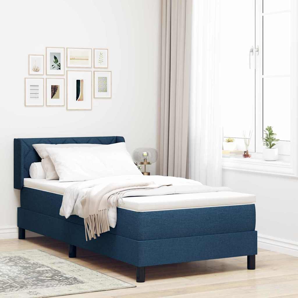 Boxspringbed met hoofdeinde Blauw 200 x 90 cm Stof is nu te koop bij PeponiXL, paradijselijk wonen!