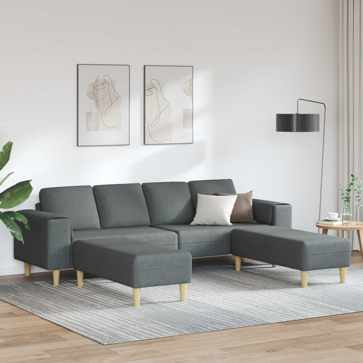 Woonkamer Bank 3 pcs Donkergrijs Polyester is nu te koop bij PeponiXL, paradijselijk wonen!
