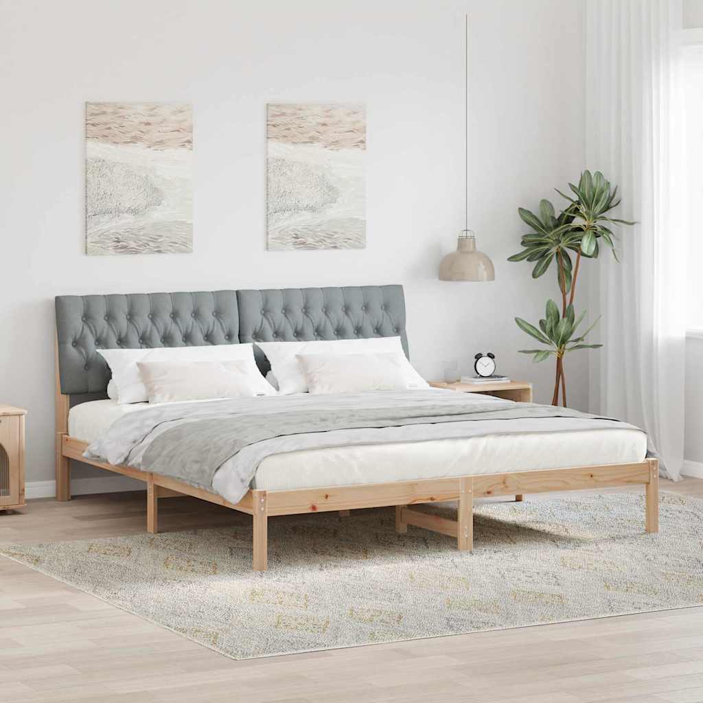 Bedframe met Gevoerd Hoofdgedeelte Bruin 180 x 200 cm is nu te koop bij PeponiXL, paradijselijk wonen!
