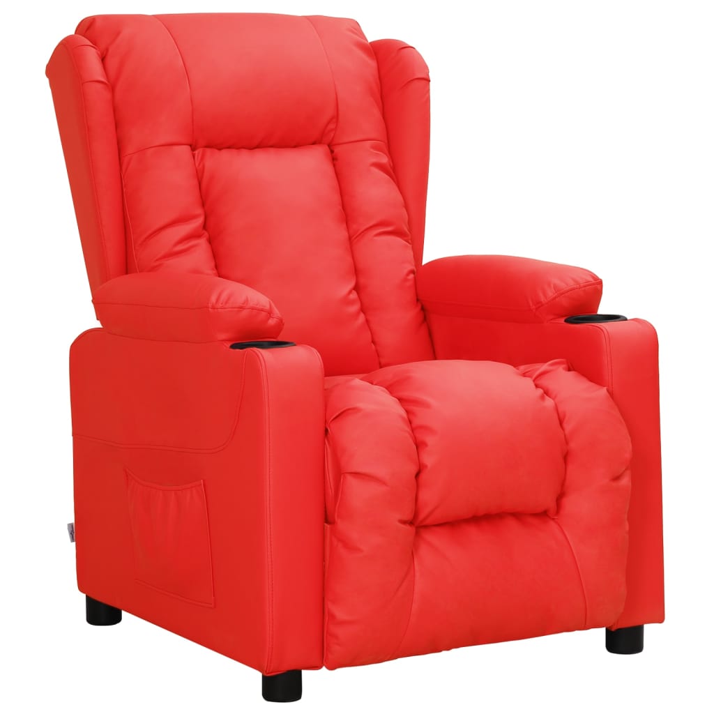 Fauteuil verstelbaar kunstleer rood is nu te koop bij PeponiXL, paradijselijk wonen!