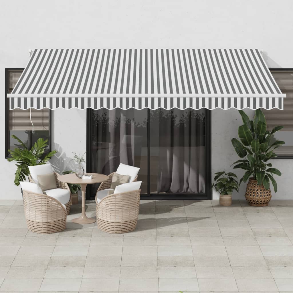 Luifel automatisch uittrekbaar 450x350 cm antraciet en wit is nu te koop bij PeponiXL, paradijselijk wonen!