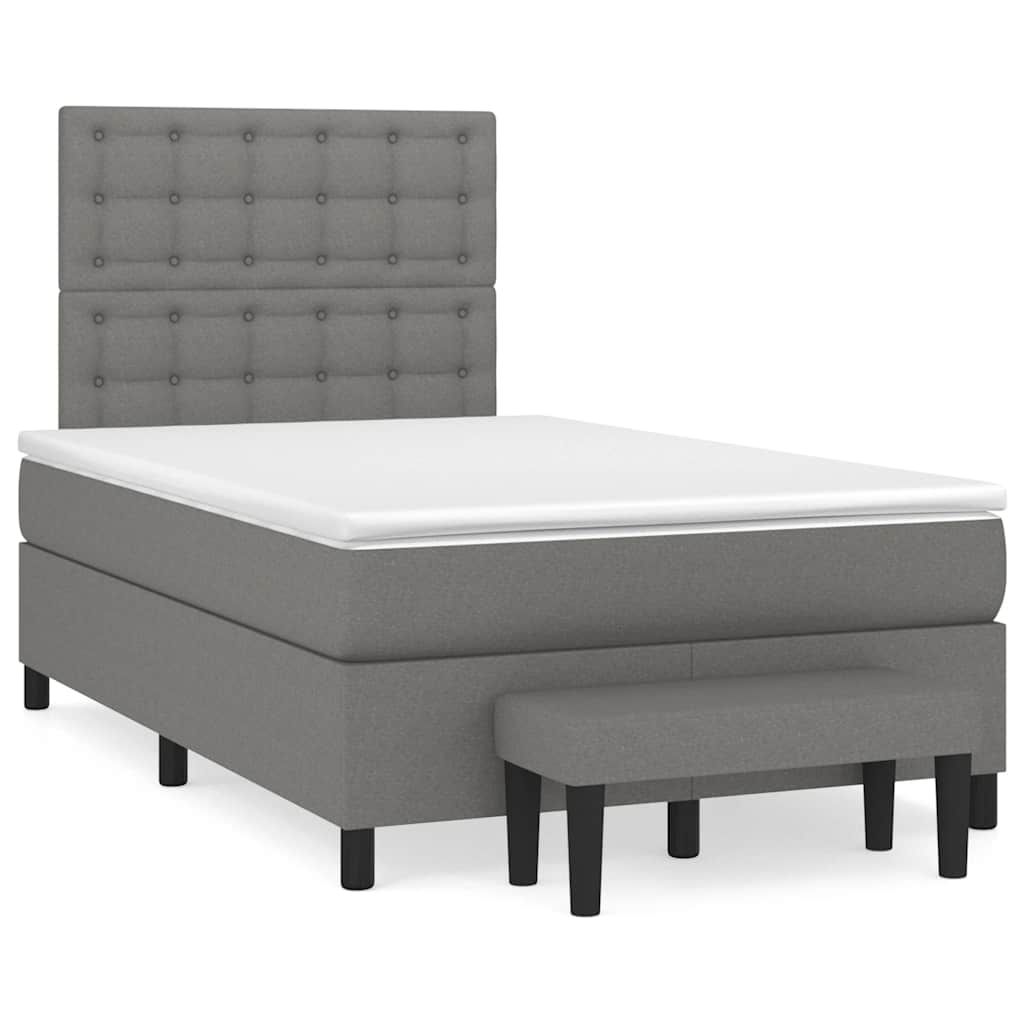 Boxspring met matras stof donkergrijs 120x190 cm is nu te koop bij PeponiXL, paradijselijk wonen!