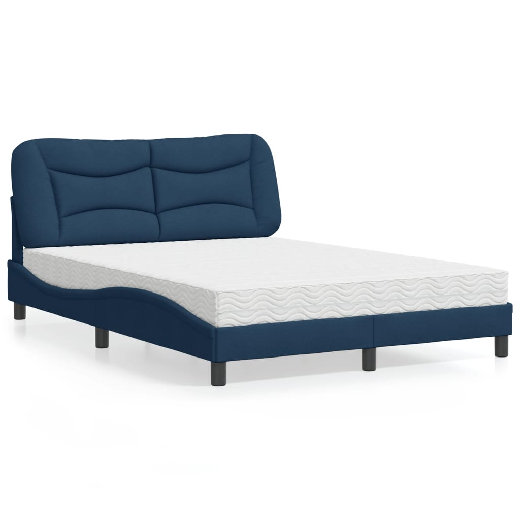Bed met matras "Hvar" stof blauw 140x200 cm is nu te koop bij PeponiXL, paradijselijk wonen!