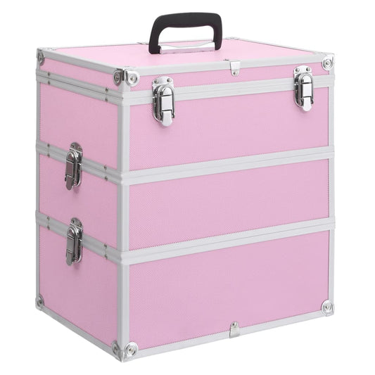 Make-up koffer 37x24x40 cm aluminium roze is nu te koop bij PeponiXL, paradijselijk wonen!