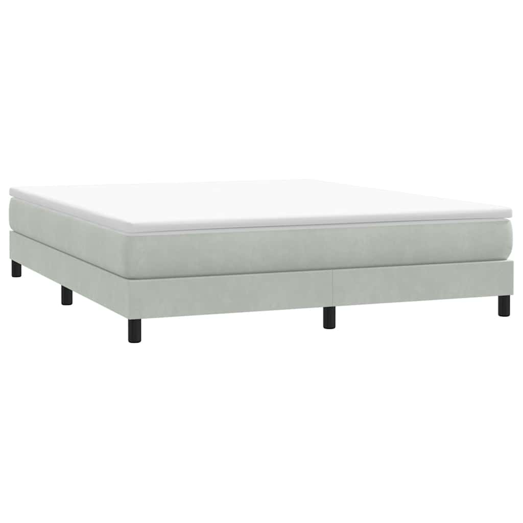 Boxspring zonder matras fluweel lichtgrijs 180x210 cm is nu te koop bij PeponiXL, paradijselijk wonen!