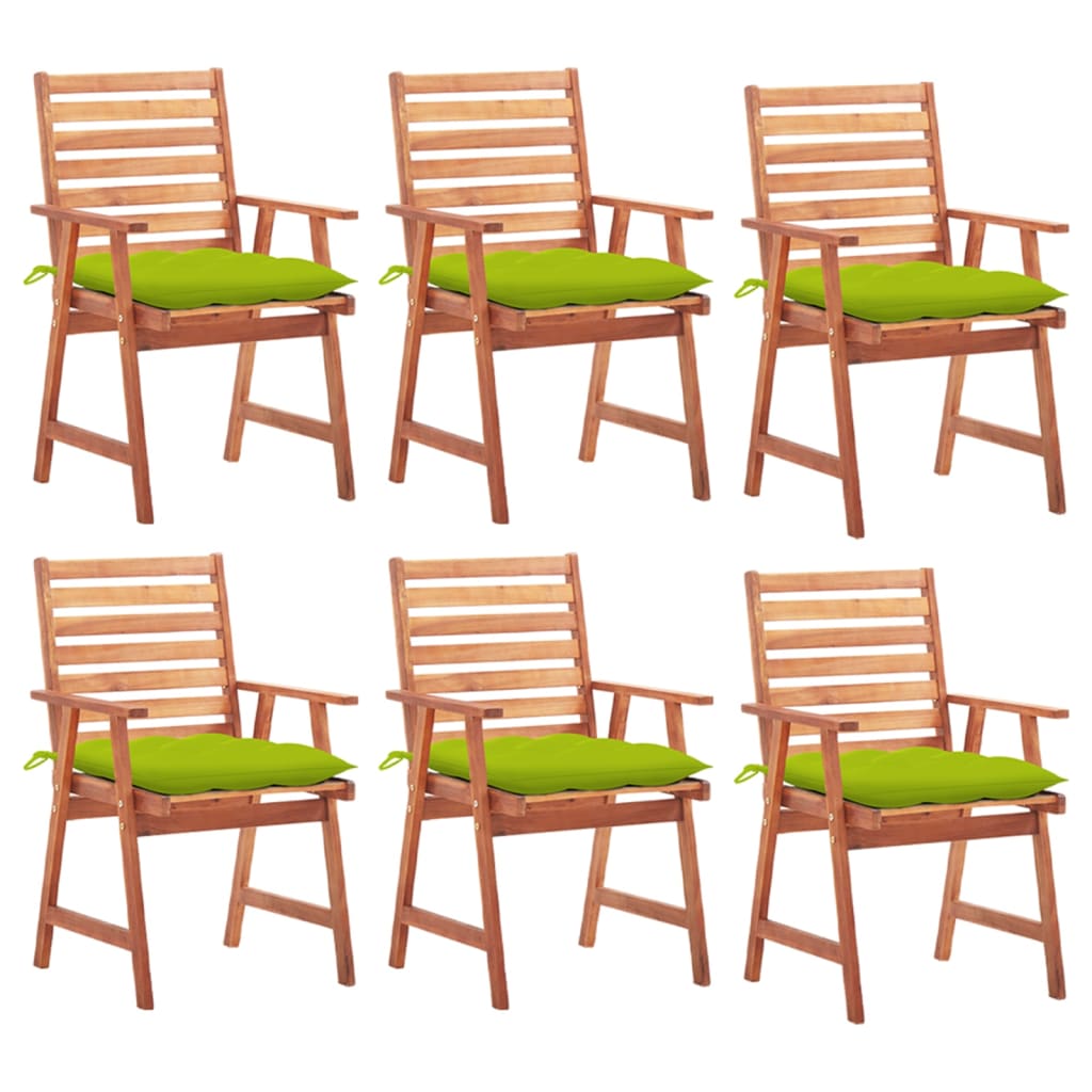 Tuinstoelen 6 st met kussens massief acaciahout is nu te koop bij PeponiXL, paradijselijk wonen!