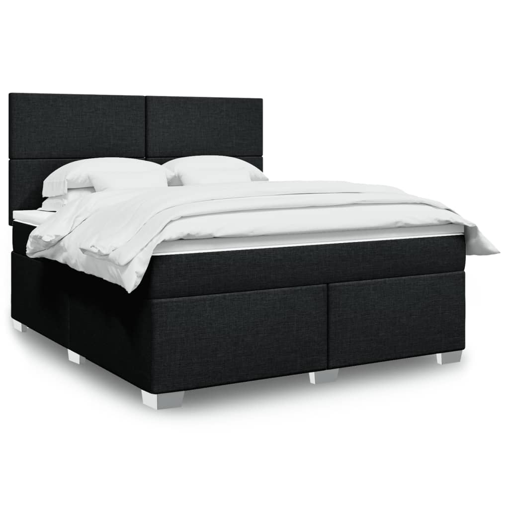 Boxspring met matras stof zwart 180x200 cm is nu te koop bij PeponiXL, paradijselijk wonen!