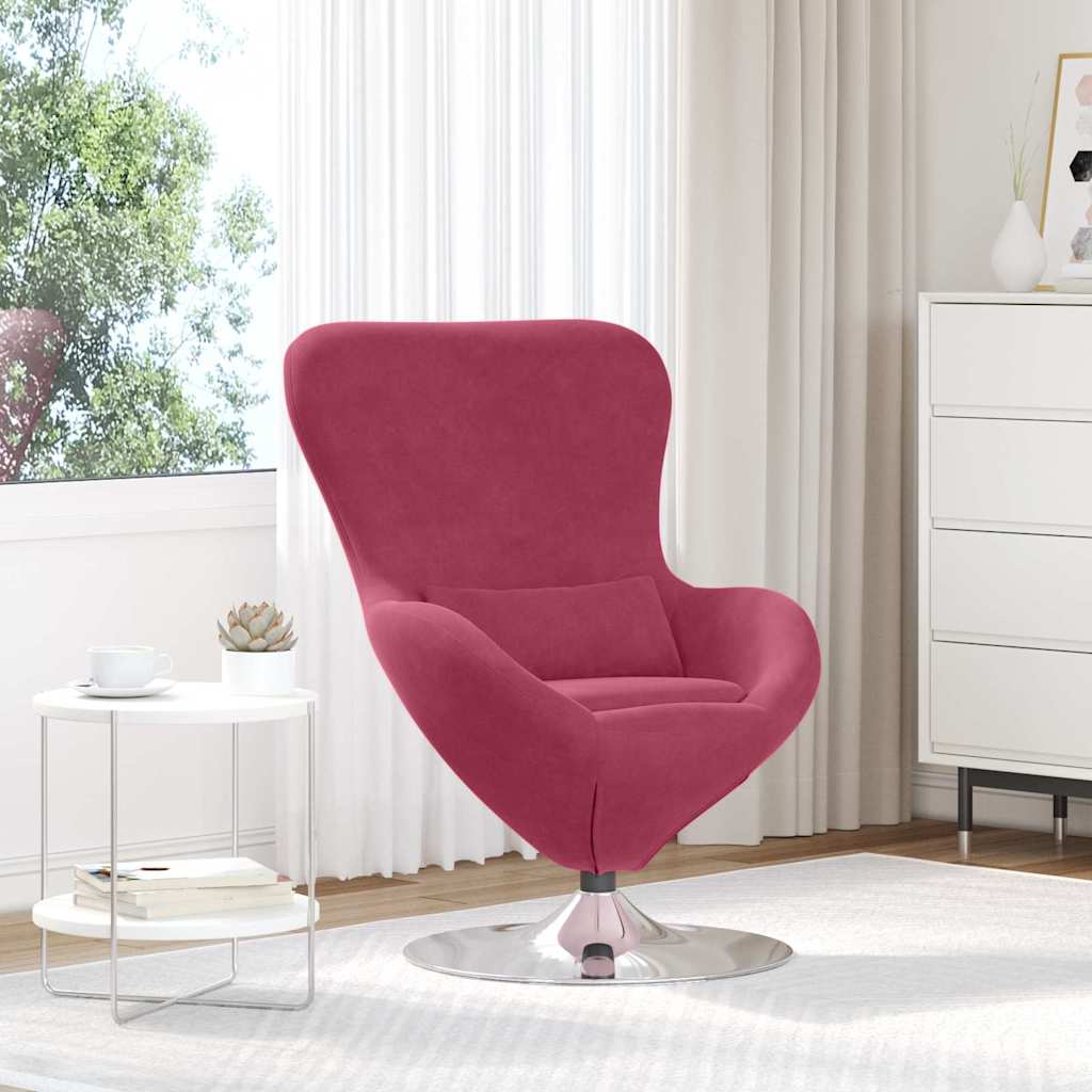 Eivormige stoel Wijnrood Fluweel is nu te koop bij PeponiXL, paradijselijk wonen!