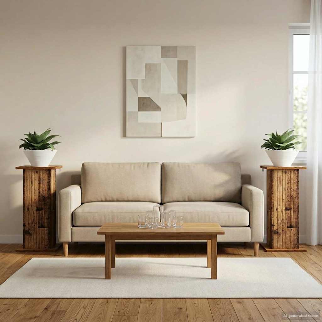 Plantenstandaard 2 pcs Oud hout 30,5 x 30 x 60,5 cm is nu te koop bij PeponiXL, paradijselijk wonen!