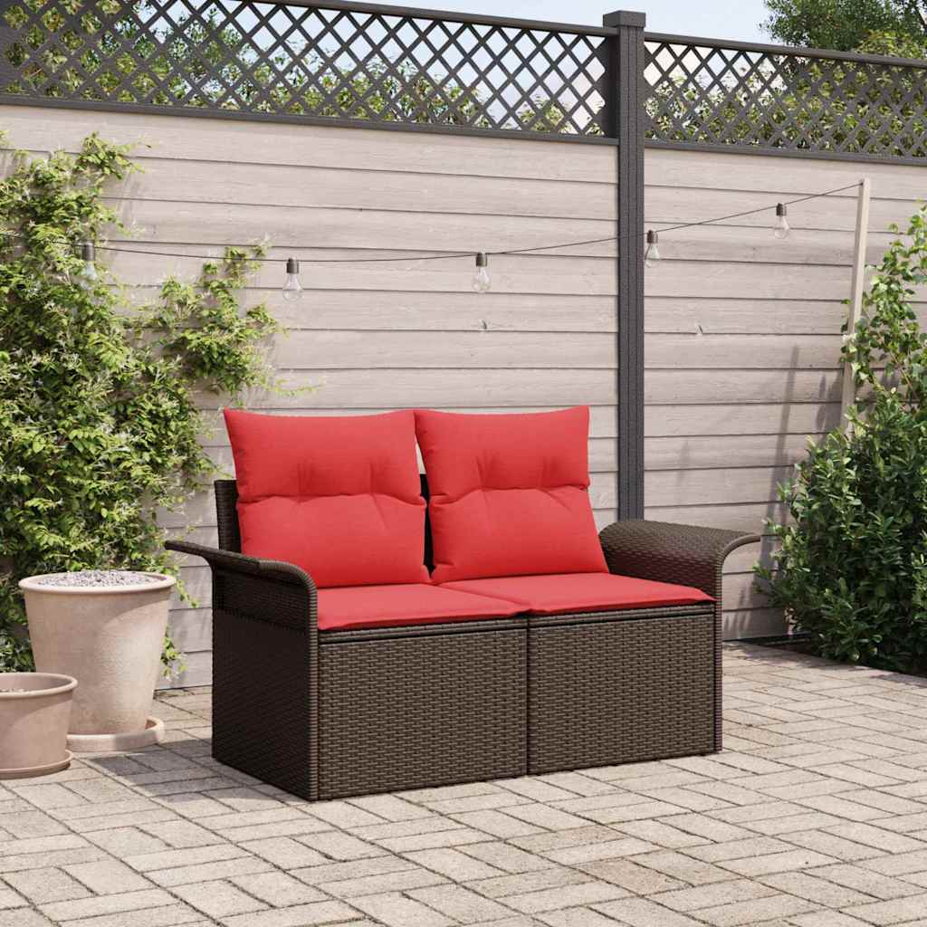 Tuinbank met kussen met opslag 141 x 62 x 69 cm poly rattan is nu te koop bij PeponiXL, paradijselijk wonen!