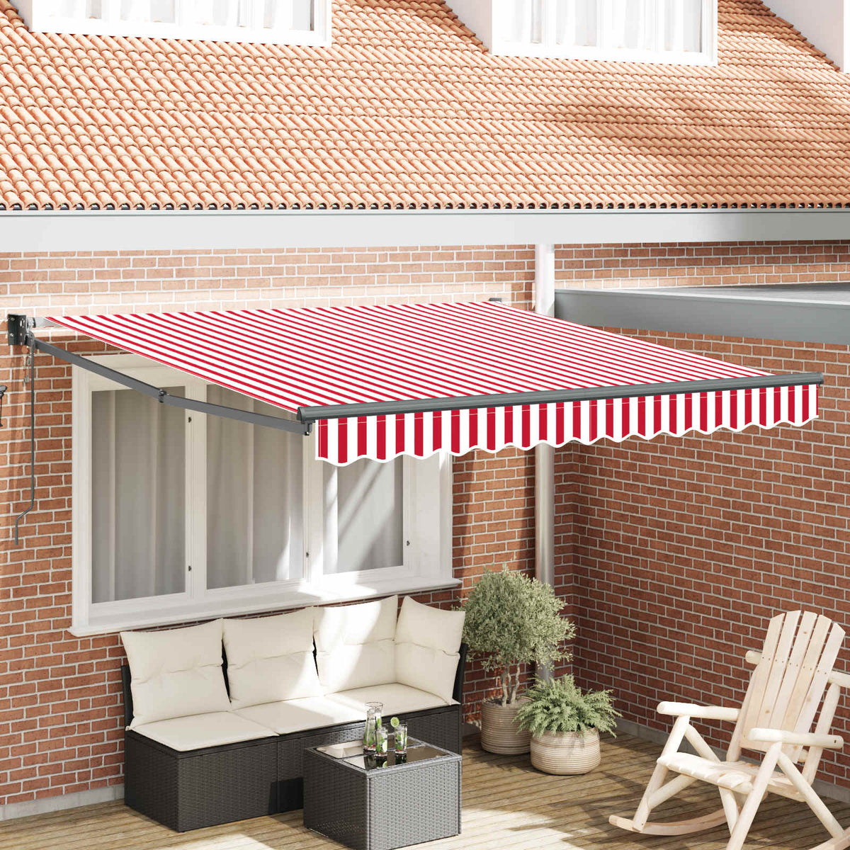 Uitschuifbare luifel Rood en Wit 300 x 250 cm is nu te koop bij PeponiXL, paradijselijk wonen!