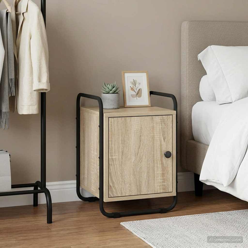 Nachtkastje Sonoma Eiken Bewerkt hout is nu te koop bij PeponiXL, paradijselijk wonen!