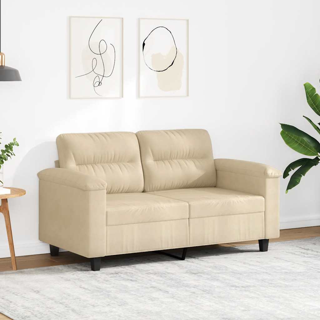 Tweezitsbank 120 cm microvezelstof crème is nu te koop bij PeponiXL, paradijselijk wonen!
