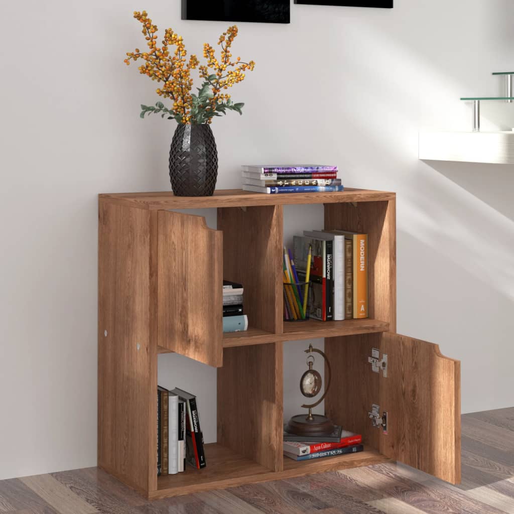 Boekenkast 60x27,5x59,5 cm bewerkt hout bruin eikenkleurig is nu te koop bij PeponiXL, paradijselijk wonen!