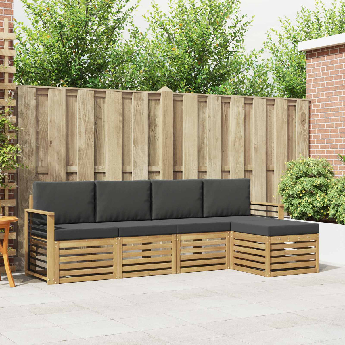 Buiten bankenset 5 pcs Wit en antracietkleurig is nu te koop bij PeponiXL, paradijselijk wonen!