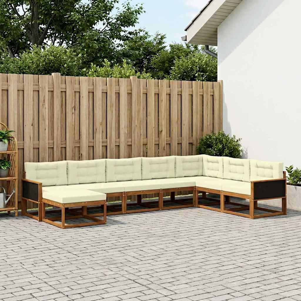 Buiten bankenset met kussen 8 pcs Natuurlijk en Crème is nu te koop bij PeponiXL, paradijselijk wonen!