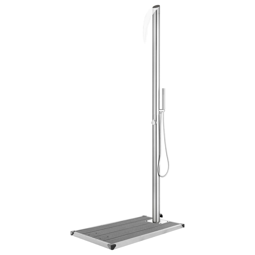 Buitendouche met grijze basis 225 cm roestvrij staal is nu te koop bij PeponiXL, paradijselijk wonen!