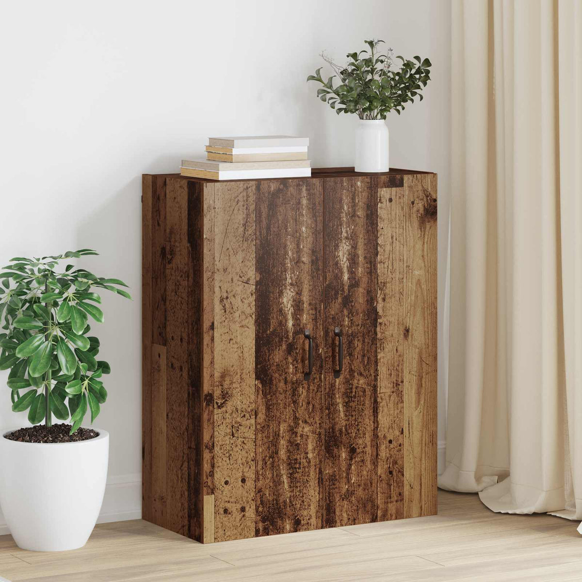 Wandkast Wandgemonteerd Oudhout 69,5 x 34 x 90 cm Bewerkt hout is nu te koop bij PeponiXL, paradijselijk wonen!