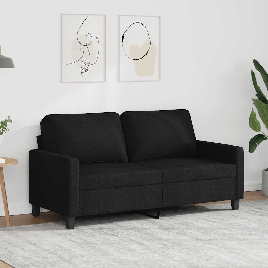 Tweezitsbank 140 cm stof zwart is nu te koop bij PeponiXL, paradijselijk wonen!
