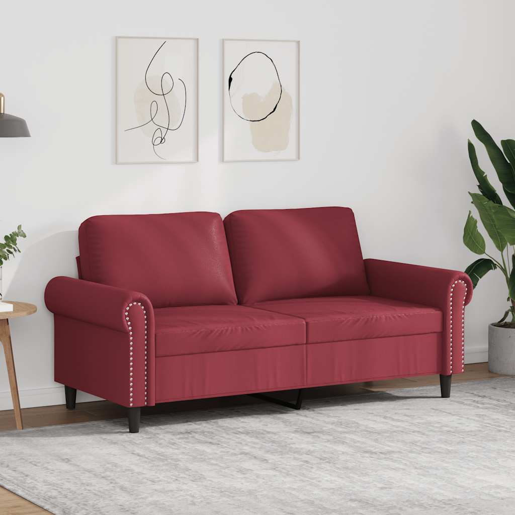 Tweezitsbank 140 cm kunstleer wijnrood is nu te koop bij PeponiXL, paradijselijk wonen!