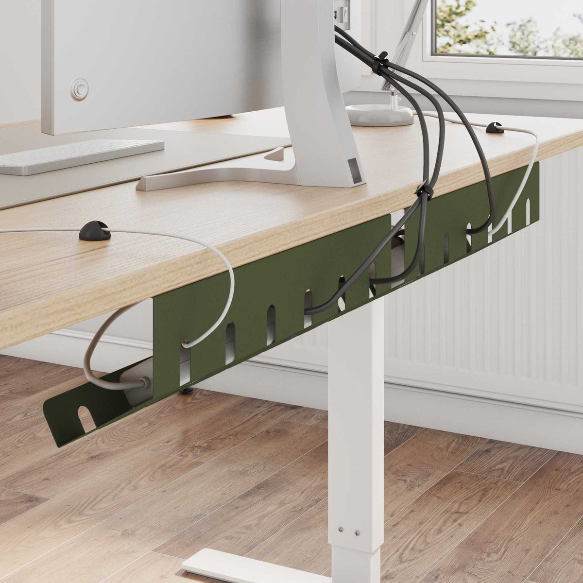 Kabelgoot voor onder bureau 2 st Olijfgroen 44 x 11,5 x 13,5 cm is nu te koop bij PeponiXL, paradijselijk wonen!